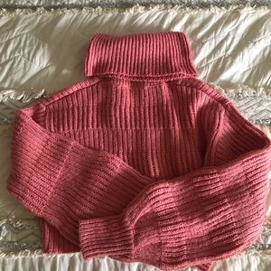 Pink cropped sweater